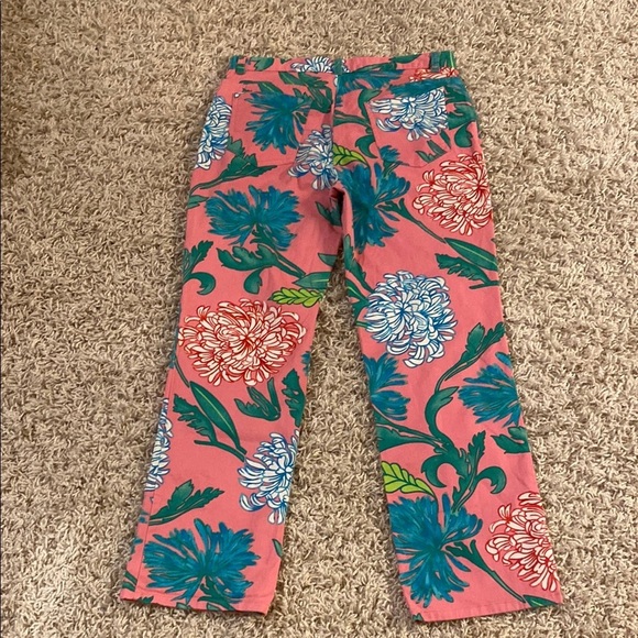 Sisley Floral Bottoms in Pink and Green pants size 46 - Picture 5 of 5